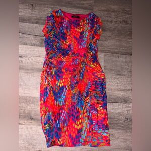 Ellen Tracy Vibrant Sleeveless Dress - Summer Chic patterned colorful stylish
